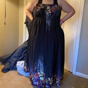 Long black spaghetti strap dress